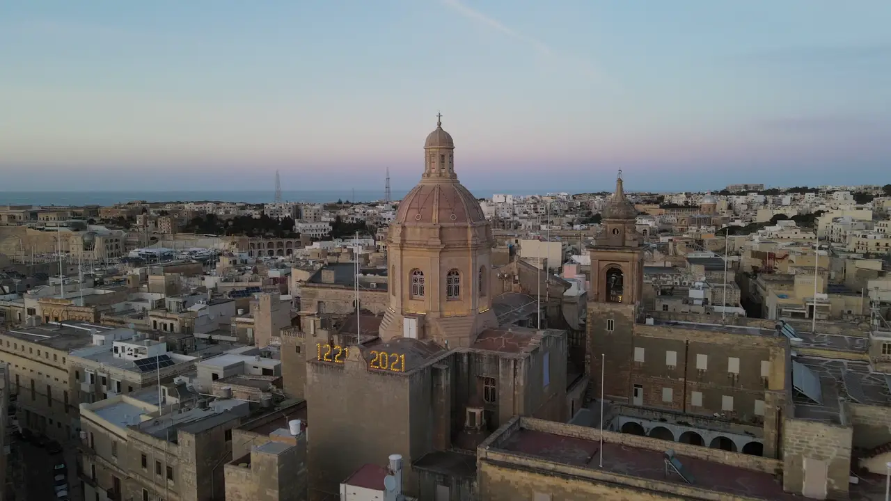 Church domes over Maltese rooftops